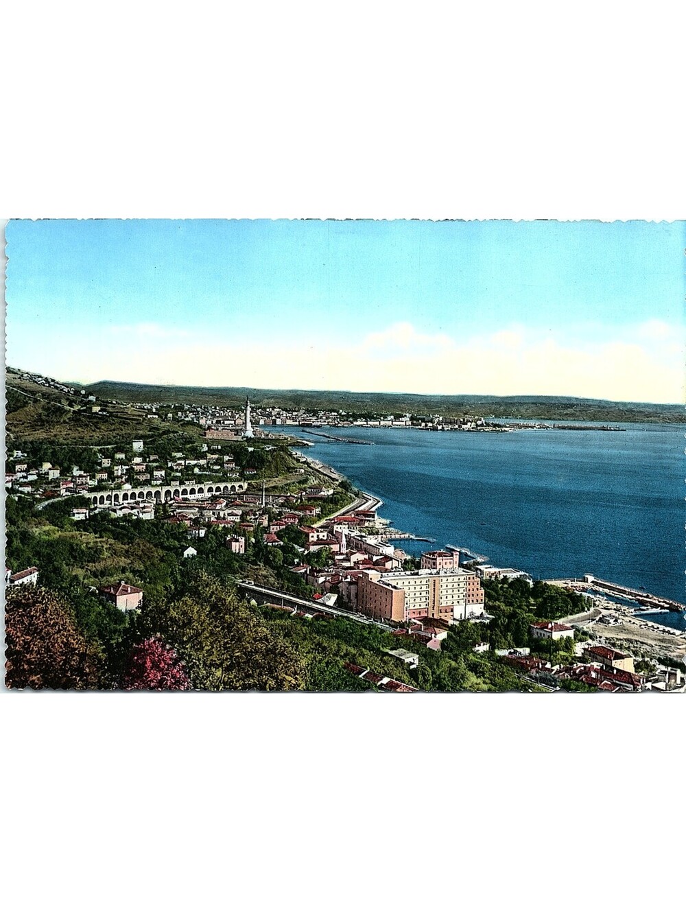 Vintage Postcard Panorama General View Trieste Italy San Giusto